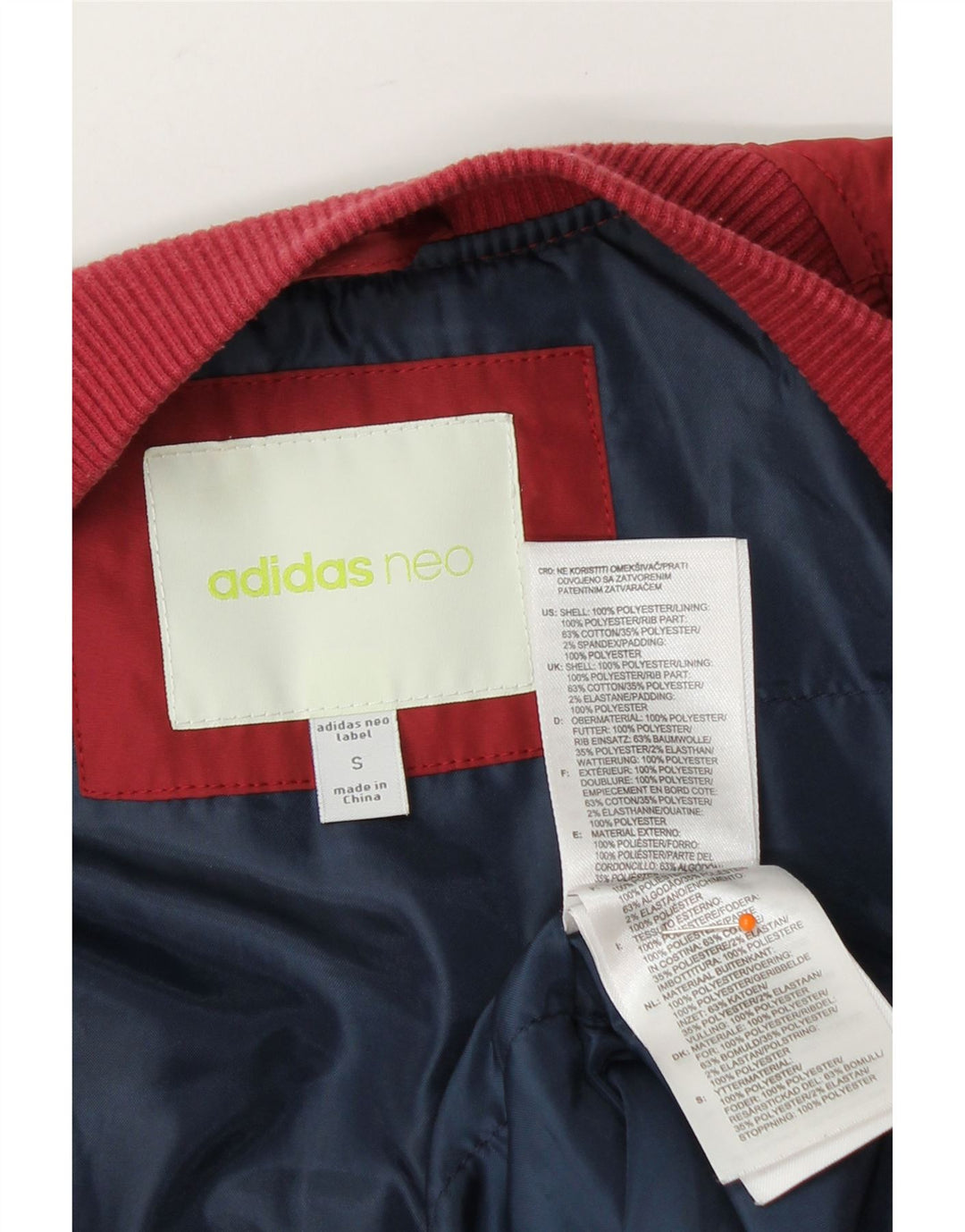 ADIDAS Womens Neo Oversized Longline Bomber Jacket UK 10 Small Red Vintage Adidas and Second-Hand Adidas from Messina Hembry 