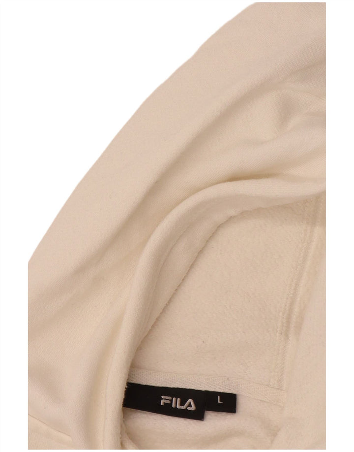 FILA Grafisk hættetrøje til mænd Large Off White Bomuld