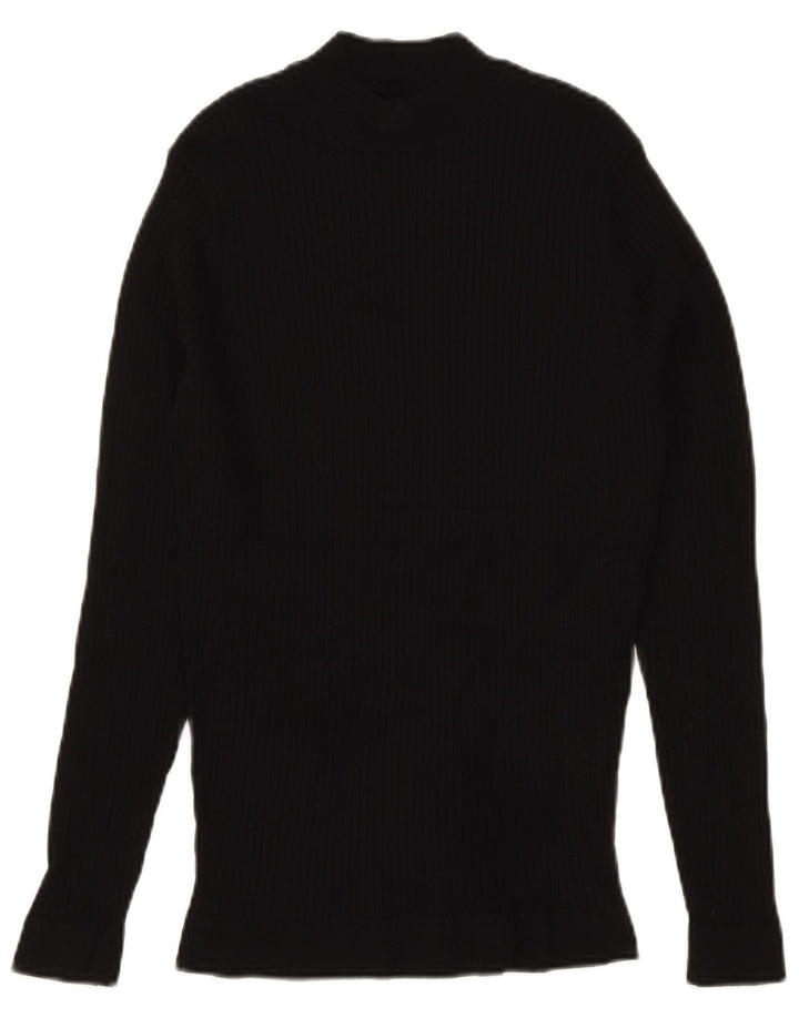 Zara Herre Turtle Neck Jumper Sweater Small Black Viscose