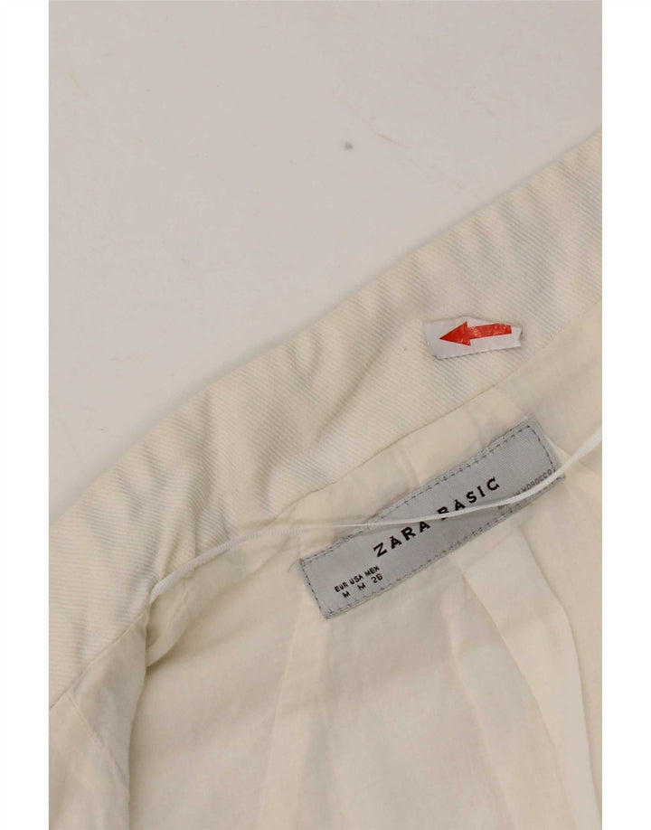 Zara Womens Open Bolero Jacket UK 12 Medium White Bomuld