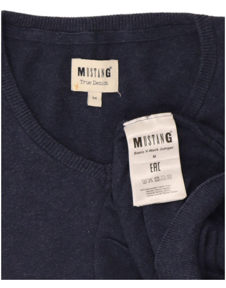 Mustang Herre V-hals sweater Medium Marineblå Bomuld