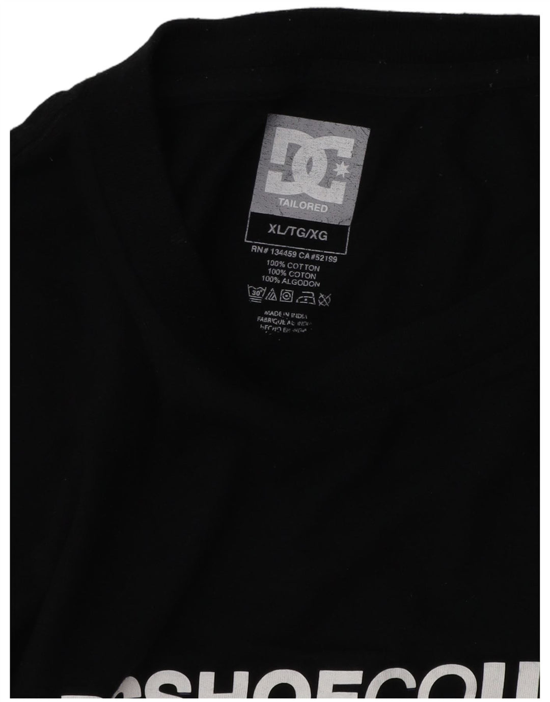 DC Herre Skræddersyet Fit Grafisk T-Shirt Top XL Sort Bomuld