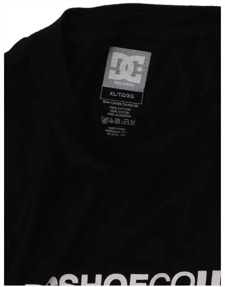 DC Herre Skræddersyet Fit Grafisk T-Shirt Top XL Sort Bomuld
