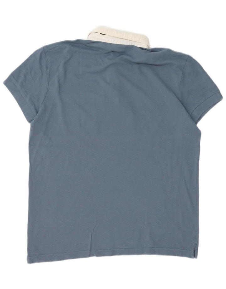 Ellesse Herre Rugby Polo Shirt Stor Blå Bomuld