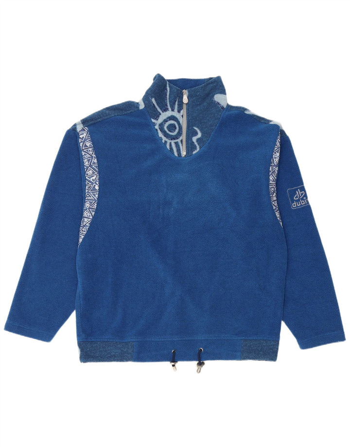 Dubin Herre lynlås hals Fleece Jumper IT 52 Stor blå geometrisk polyester