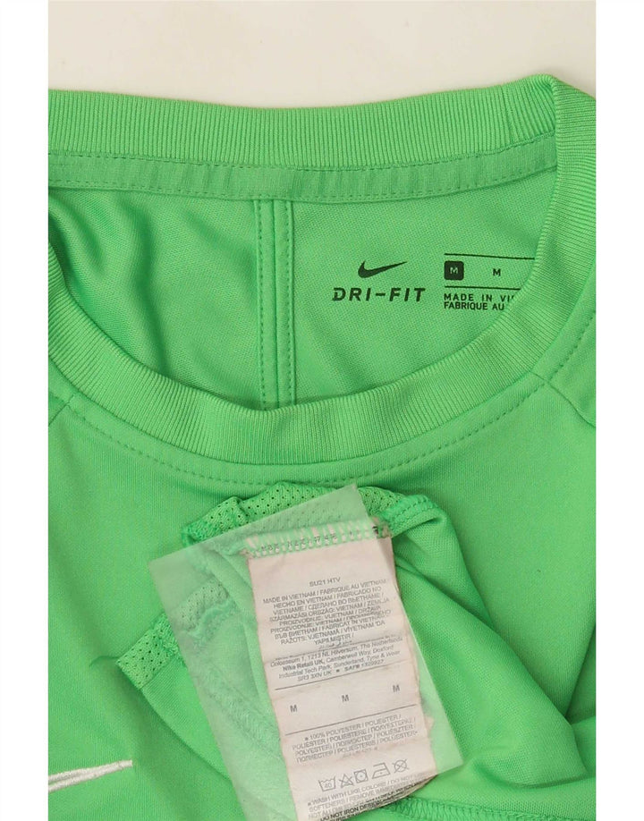 Nike Herre Dri Fit T-shirt Top Medium Grøn Colourblock Polyester