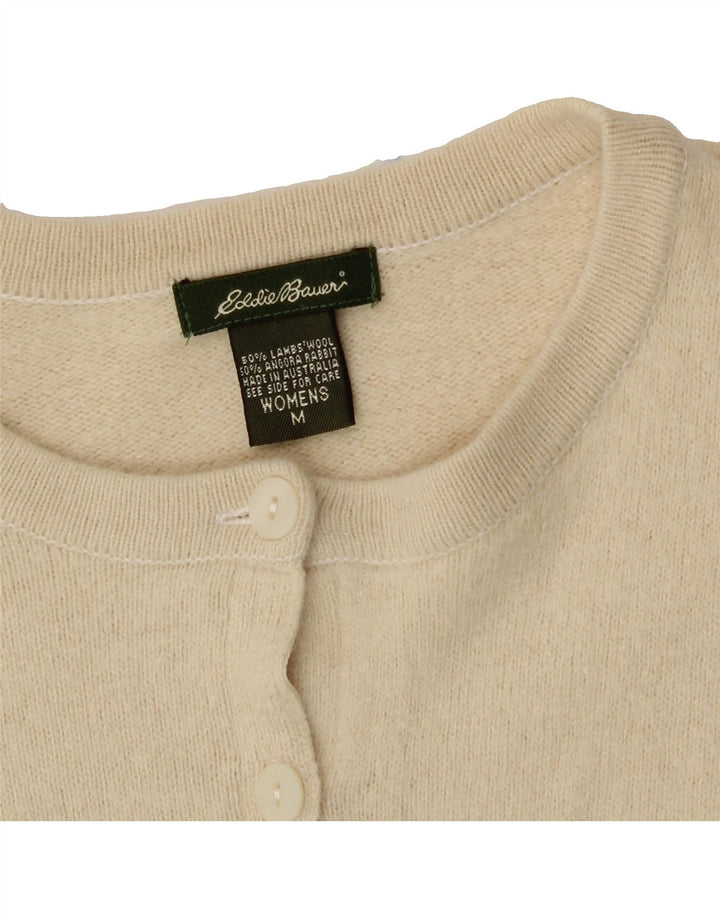 EDDIE BAUER Womens Cardigan Sweater UK 12 Medium Off White Lambswool Vintage Eddie Bauer and Second-Hand Eddie Bauer from Messina Hembry 