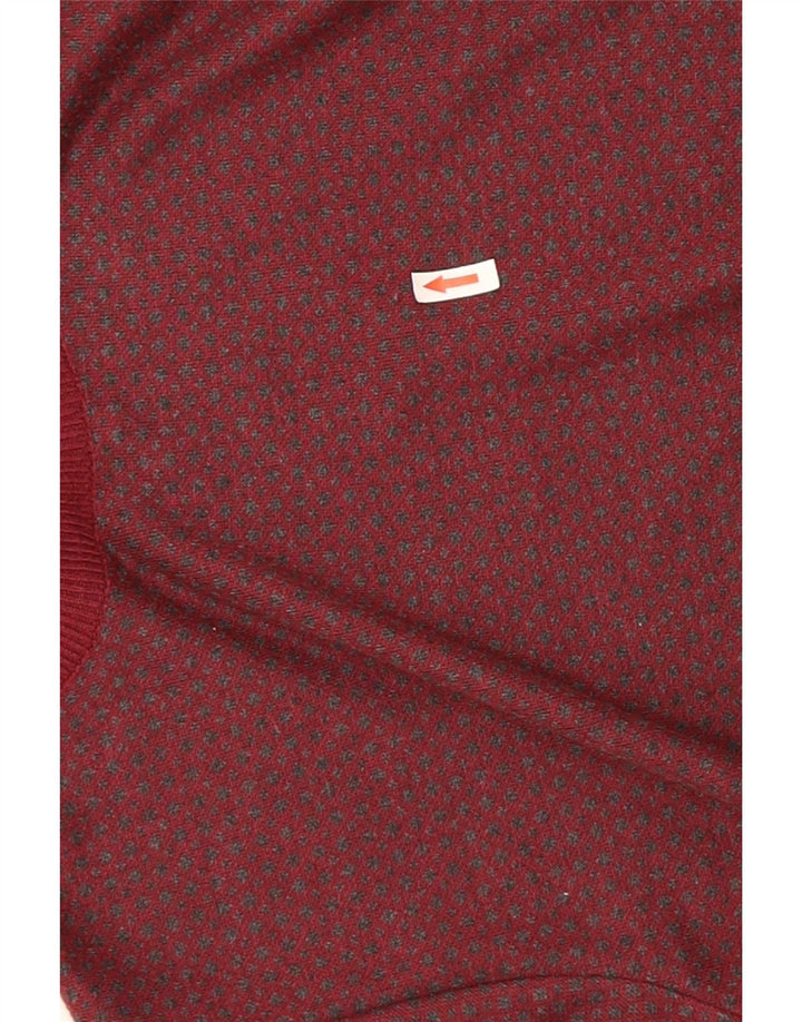 French Connection Herre Crew Neck Jumper Sweater Medium Burgundy plettet