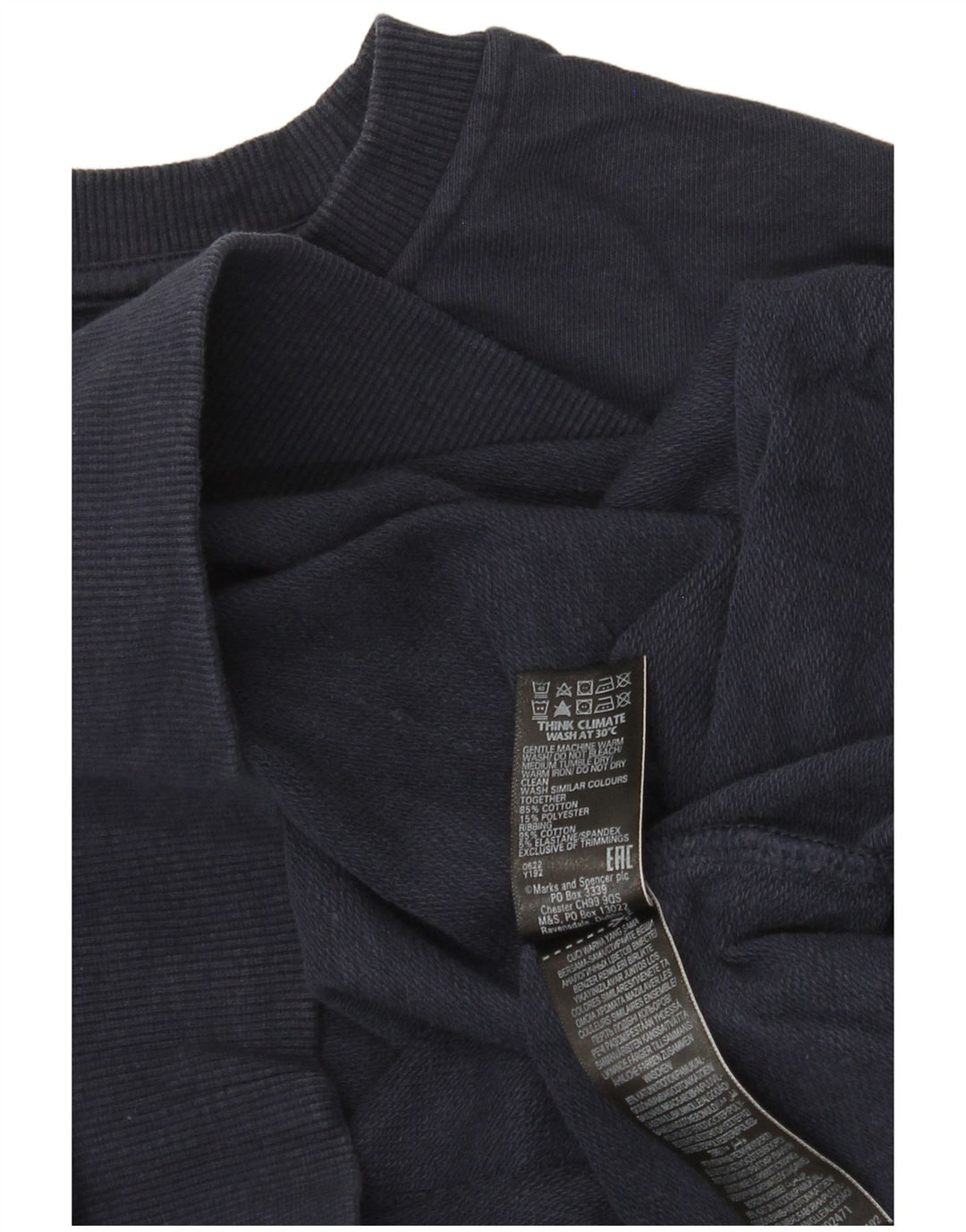 Marks & Spencer Dame Sweatshirt Jumper UK 18 XL Marineblå Bomuld