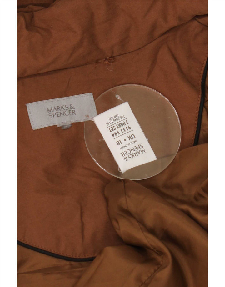 Marks & Spencer Dame Hætte Oversized Parka Jacket UK 18 XL Brun