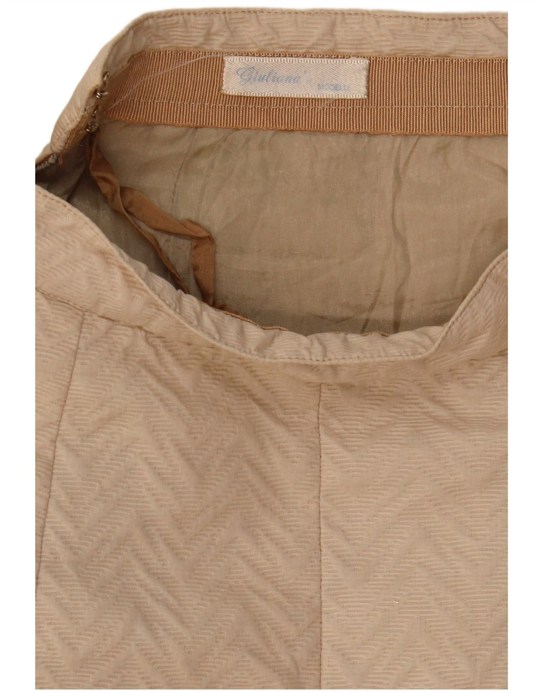 VINTAGE lige nederdel til kvinder W27 Small Beige Chevron
