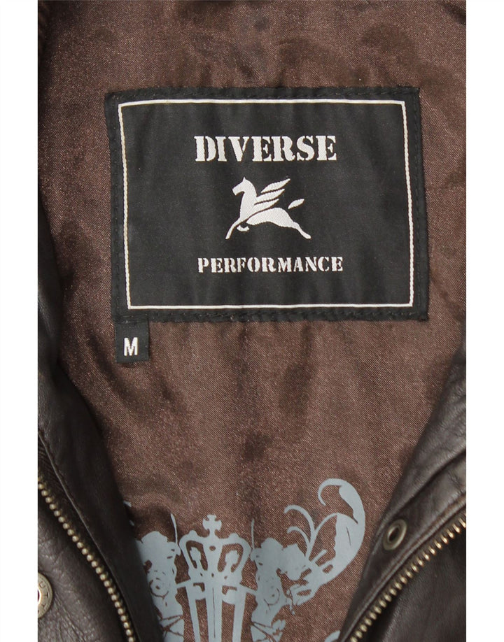 Vintage læderjakke til kvinder UK 12 medium brunt læder