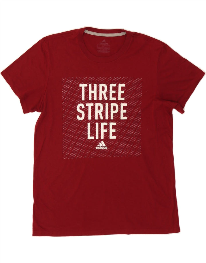 ADIDAS Mens Graphic T-Shirt Top Large Red Polyester Vintage Adidas and Second-Hand Adidas from Messina Hembry 