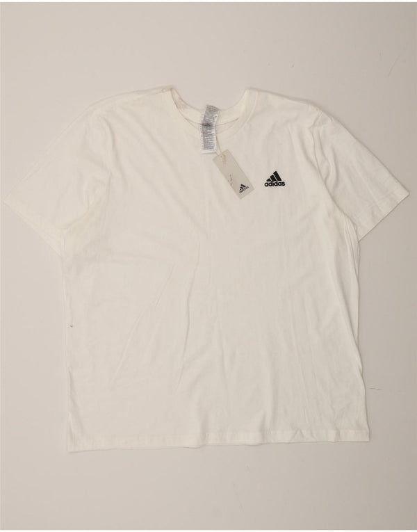 Adidas Herre T-Shirt Top 2XL Hvid Bomuld