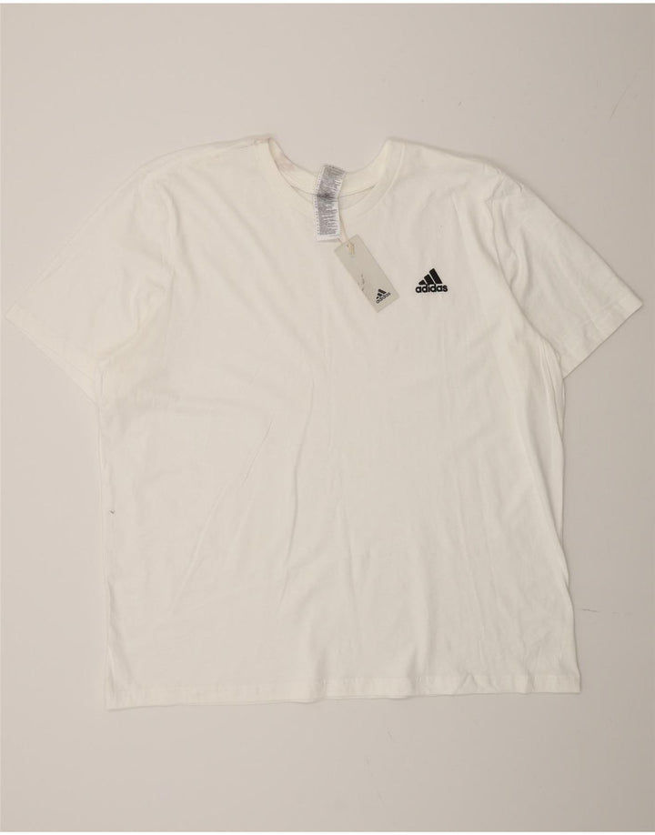 Adidas Herre T-Shirt Top 2XL Hvid Bomuld