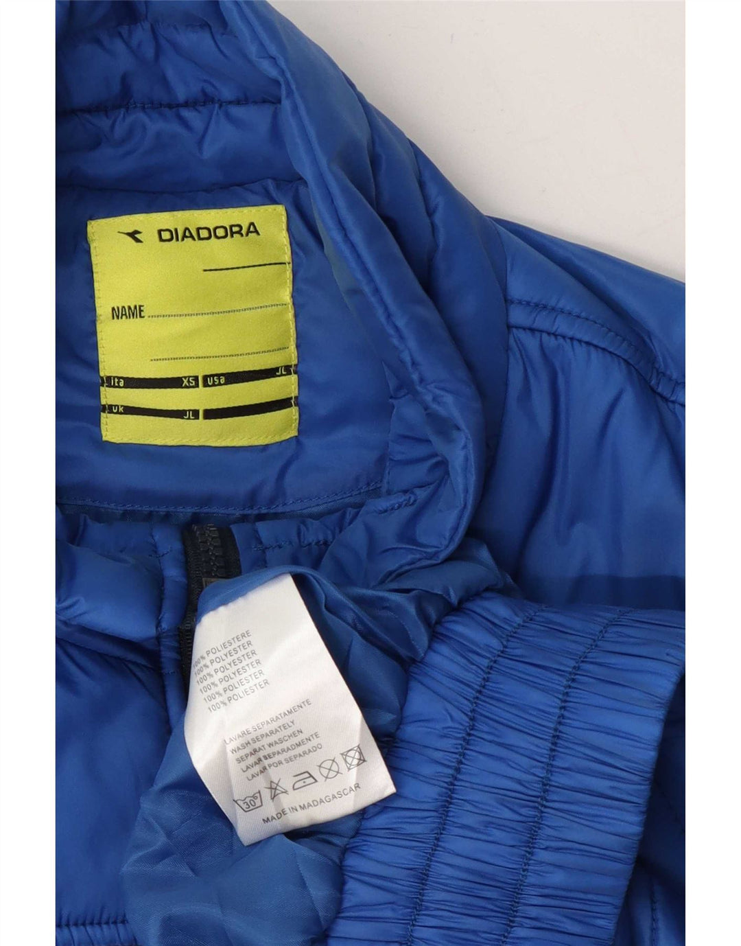 Diadora drenge grafisk polstret jakke 9-10 år stor blå polyester