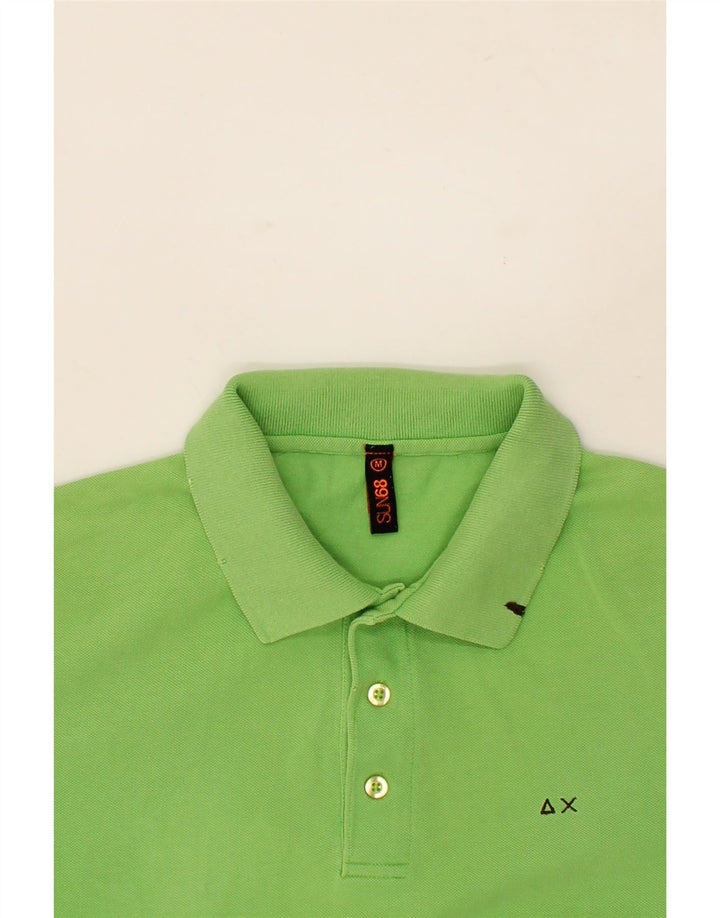 SUN68 Mens Polo Shirt Medium Green Cotton Vintage Sun68 and Second-Hand Sun68 from Messina Hembry 