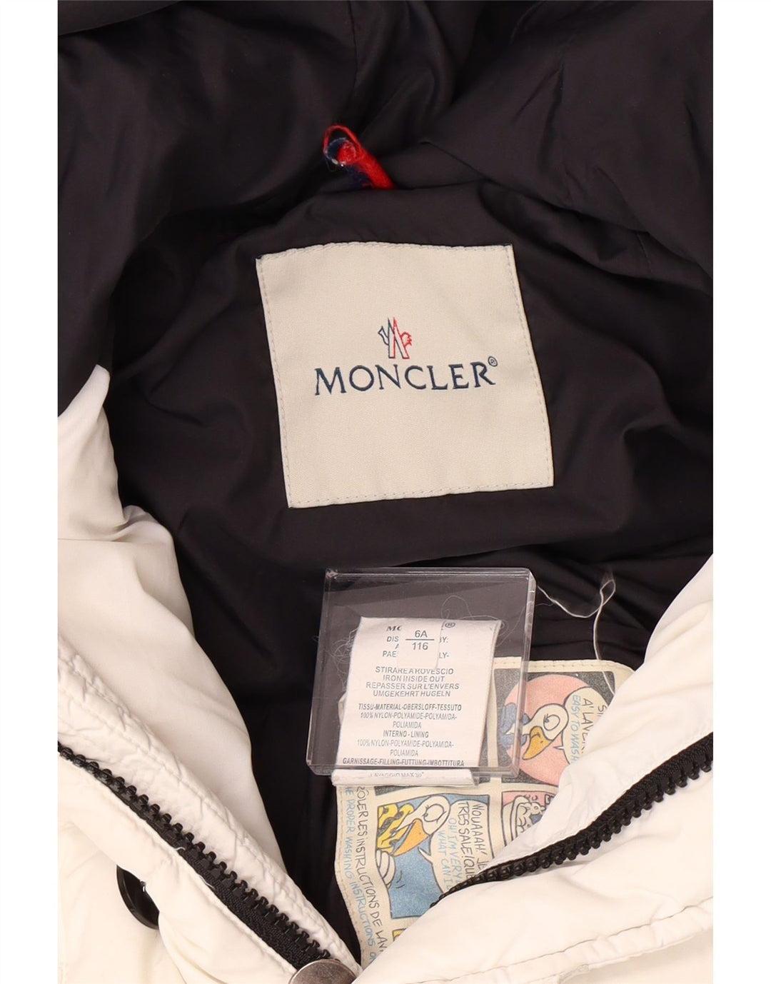 MONCLER Pige hættejakke 5-6 år Hvid nylon