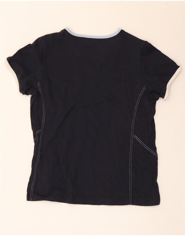 Champion Dame Easy Fit T-Shirt Top UK 14 Stor Marineblå Bomuld