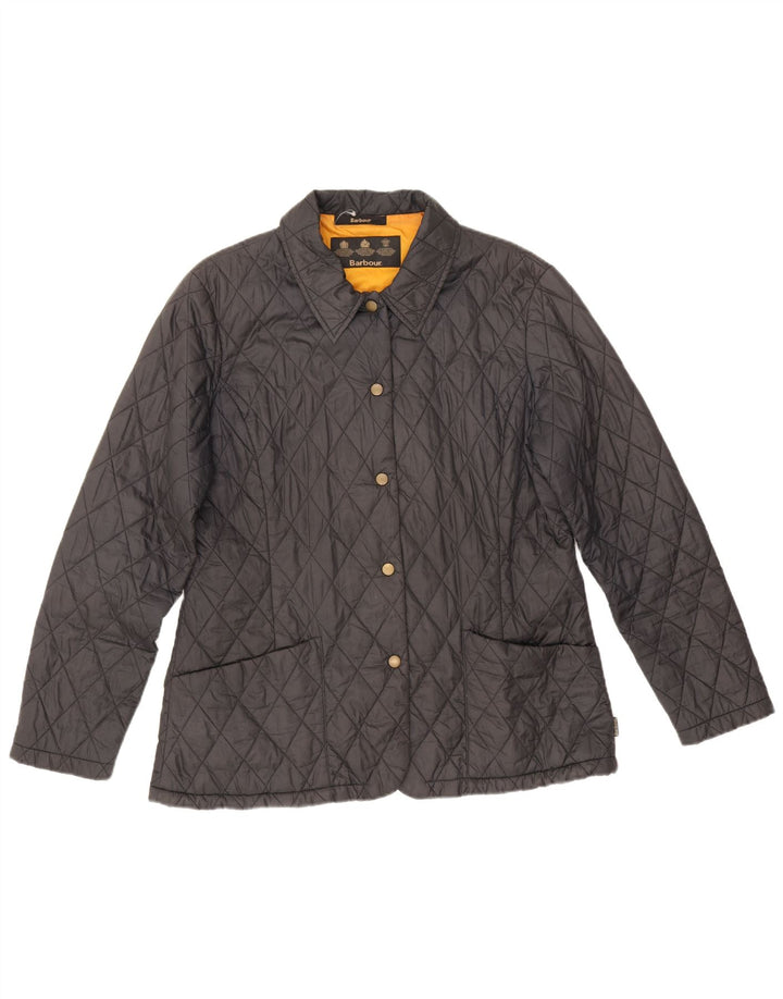 Barbour Quiltet jakke til kvinder UK 14 Large Sort