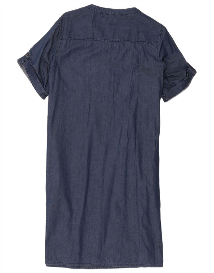 Marks & Spencer Dame Pullover Shirt Dress UK 16 Large Blue Cotton