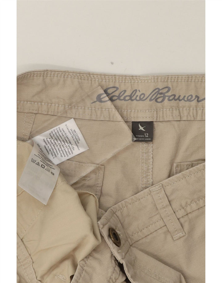 EDDIE BAUER Womens Cargo Shorts US 12 Large W36 Beige Check Cotton Vintage Eddie Bauer and Second-Hand Eddie Bauer from Messina Hembry 