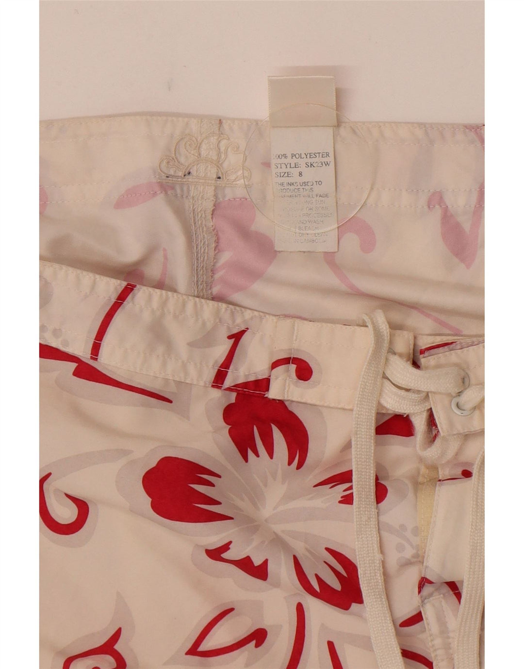 Sundek Womens Badeshorts US 8 Medium White Floral Polyester