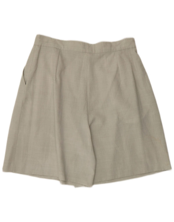 Sara Glenzer Dame Højtalje Casual Shorts IT 48 XL W30 Grå Uld