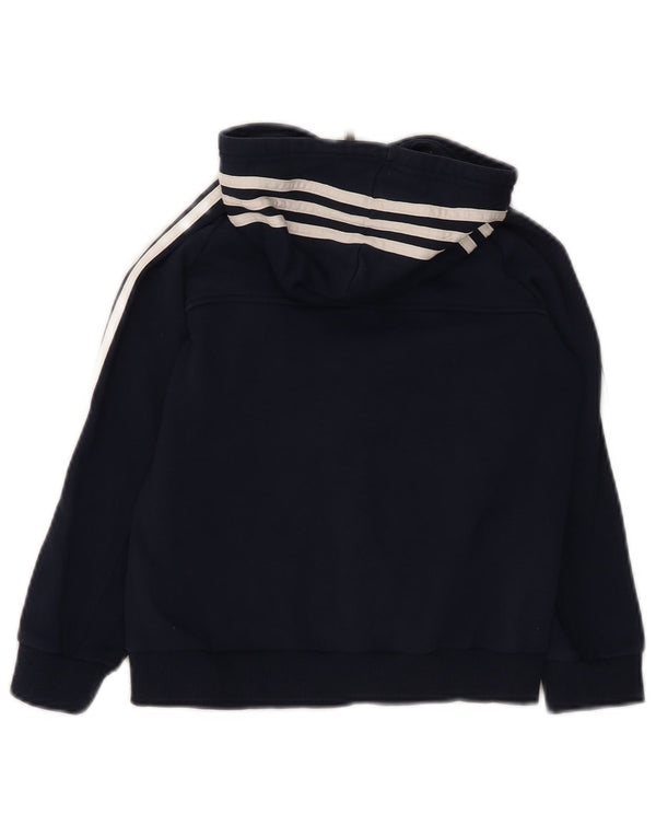 Adidas hættetrøje med lynlås til drenge 7-8 år marineblå bomuld
