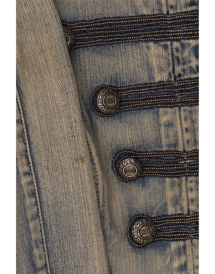 Guess Dame Denim Jacket UK 12 Medium Blue Cotton