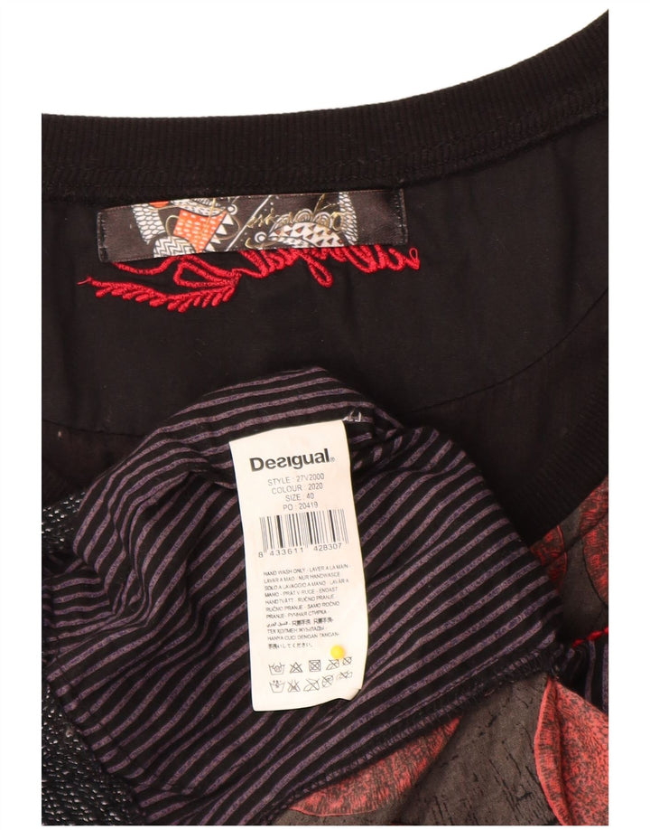 Desigual Kvinders Grafisk A-Line Kjole EU 40 Medium Brun Patchwork