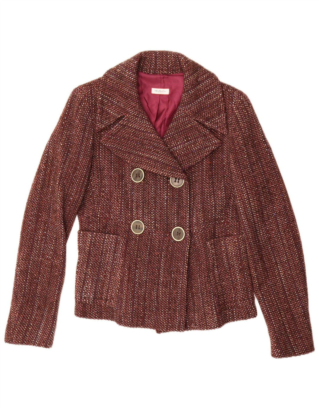 Max & Co. Dobbeltradet blazerjakke til kvinder UK 12 Medium Brun Flecked