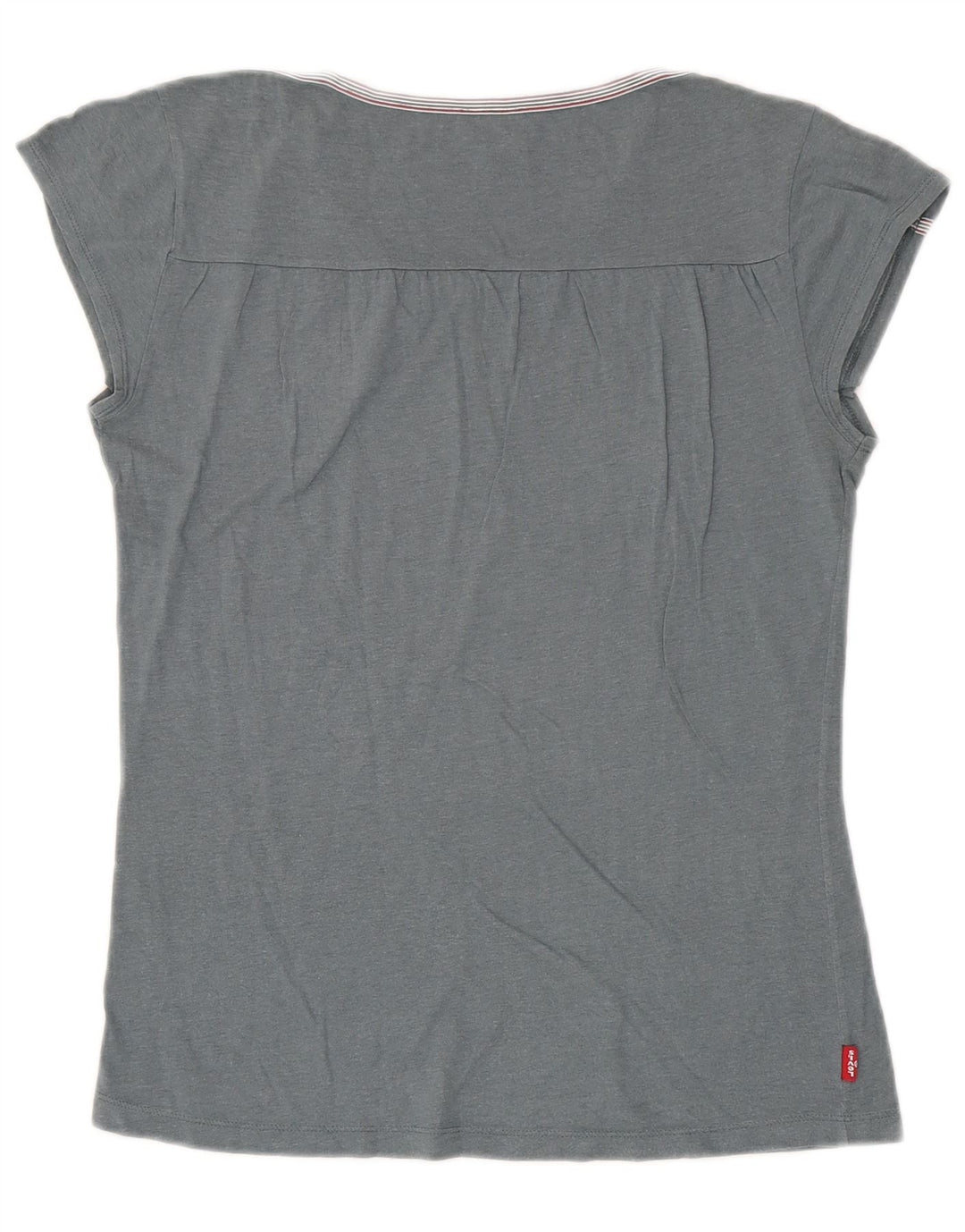 Levi's Dame Grafisk T-Shirt Top UK 14 Stor Grå Bomuld