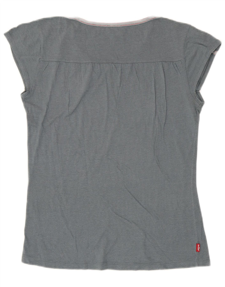 Levi's Dame Grafisk T-Shirt Top UK 14 Stor Grå Bomuld
