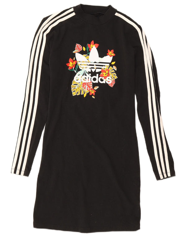 Adidas Womens Her Studio London Jumper Dress UK 10 Small Black Floral