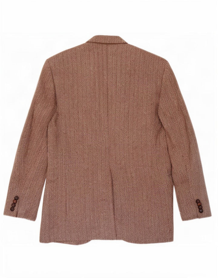 Harris Tweed Herre 2-knaps blazerjakke UK 44 Stor brun sildebensuld