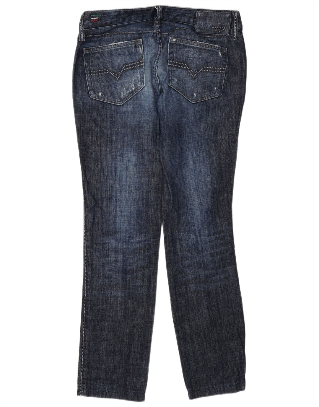 Diesel Dame Cuddy Distressed Slim Jeans W27 L30 Blå Bomuld
