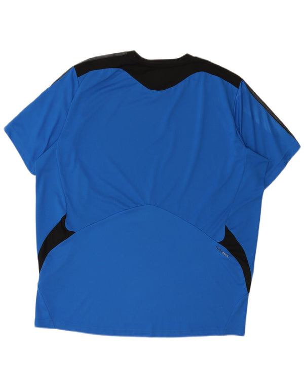 Adidas Herre Climacool T-Shirt Top XL Blå Colourblock Polyester