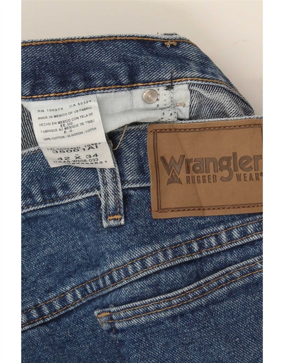 Wrangler Straight Jeans til mænd W42 W34 Blå Bomuld