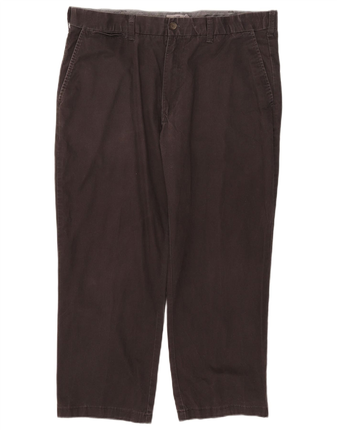 Marks & Spencer Herre Straight Cropped Trousers W38 L24 Brun Bomuld