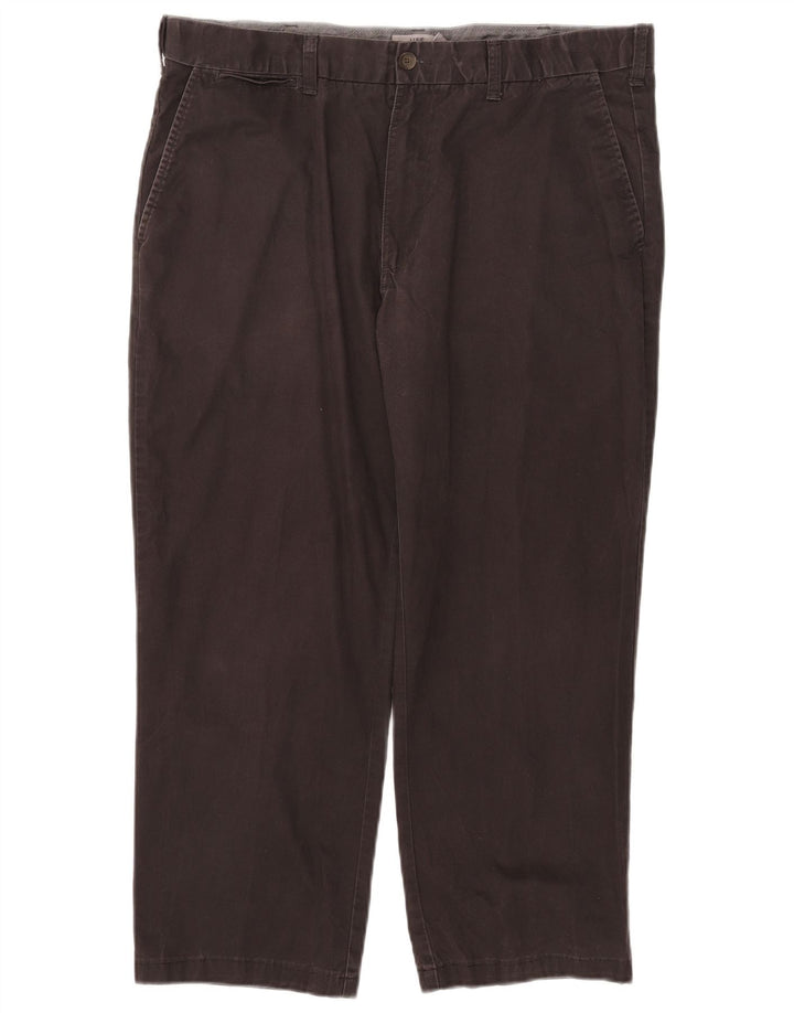 Marks & Spencer Herre Straight Cropped Trousers W38 L24 Brun Bomuld