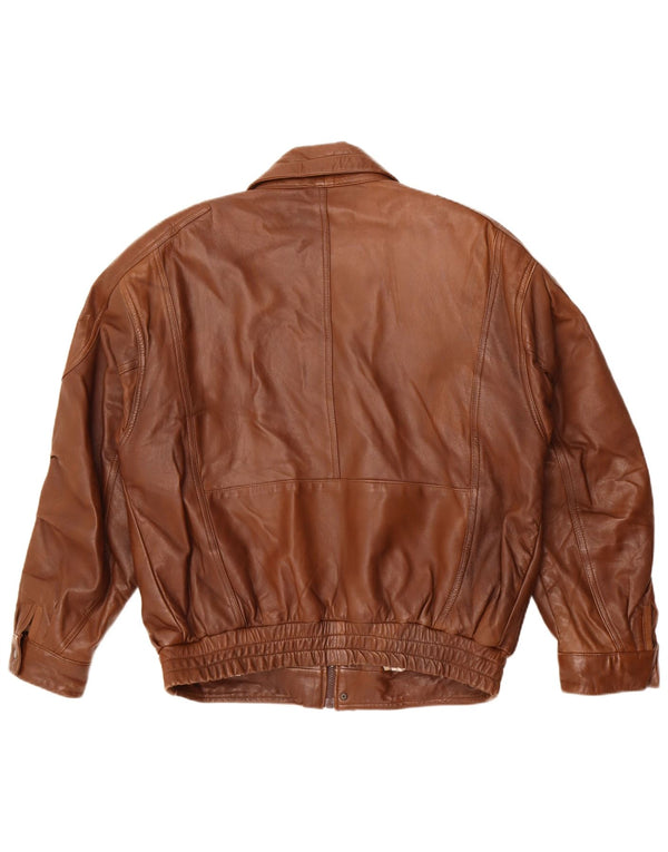 Kartel Herre Læderjakke UK 40 Stor Brun Læder