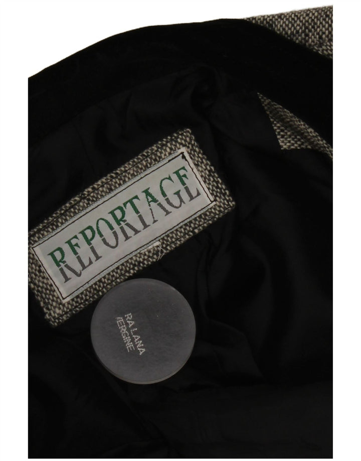 Reportage Dame 1-knap blazerjakke UK 14 Medium Grey Virgin Wool