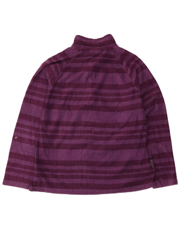 Mountain Warehouse Dame lynlås hals Fleece Jumper UK 20 2XL Lilla Stribet