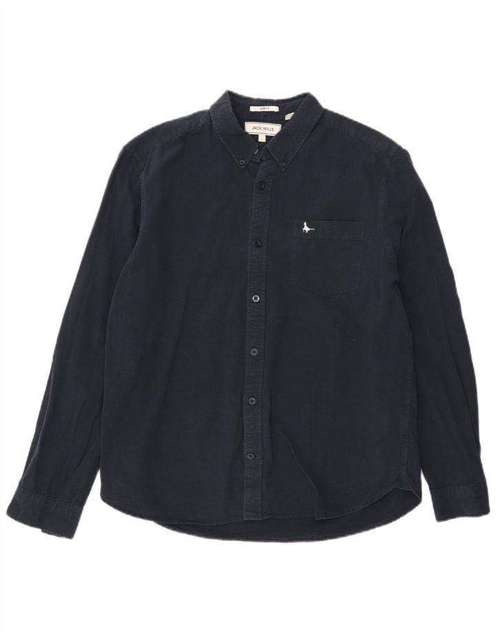 JACK WILLS Slim Fit skjorte til mænd, stor marineblå