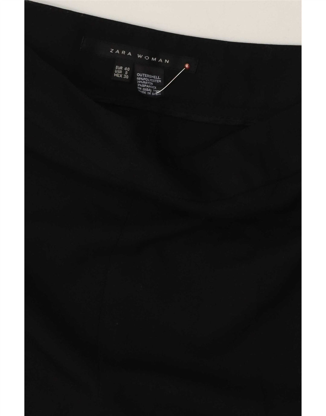 Zara Kvinder Casual Bukser med brede ben EU 40 Medium W30 L30 Sort Polyester