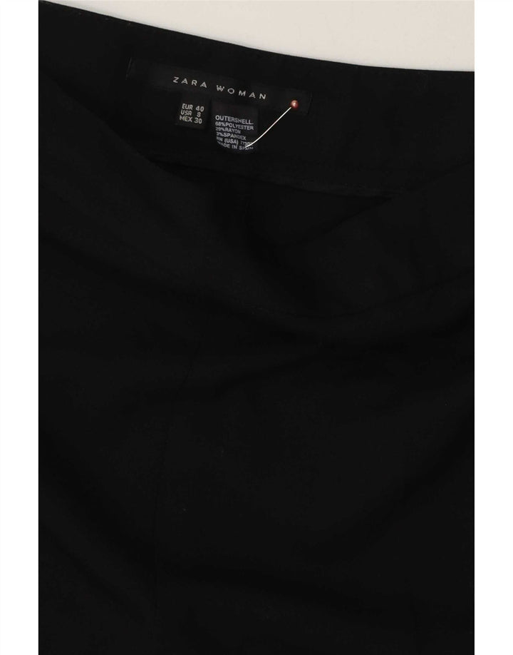 Zara Kvinder Casual Bukser med brede ben EU 40 Medium W30 L30 Sort Polyester