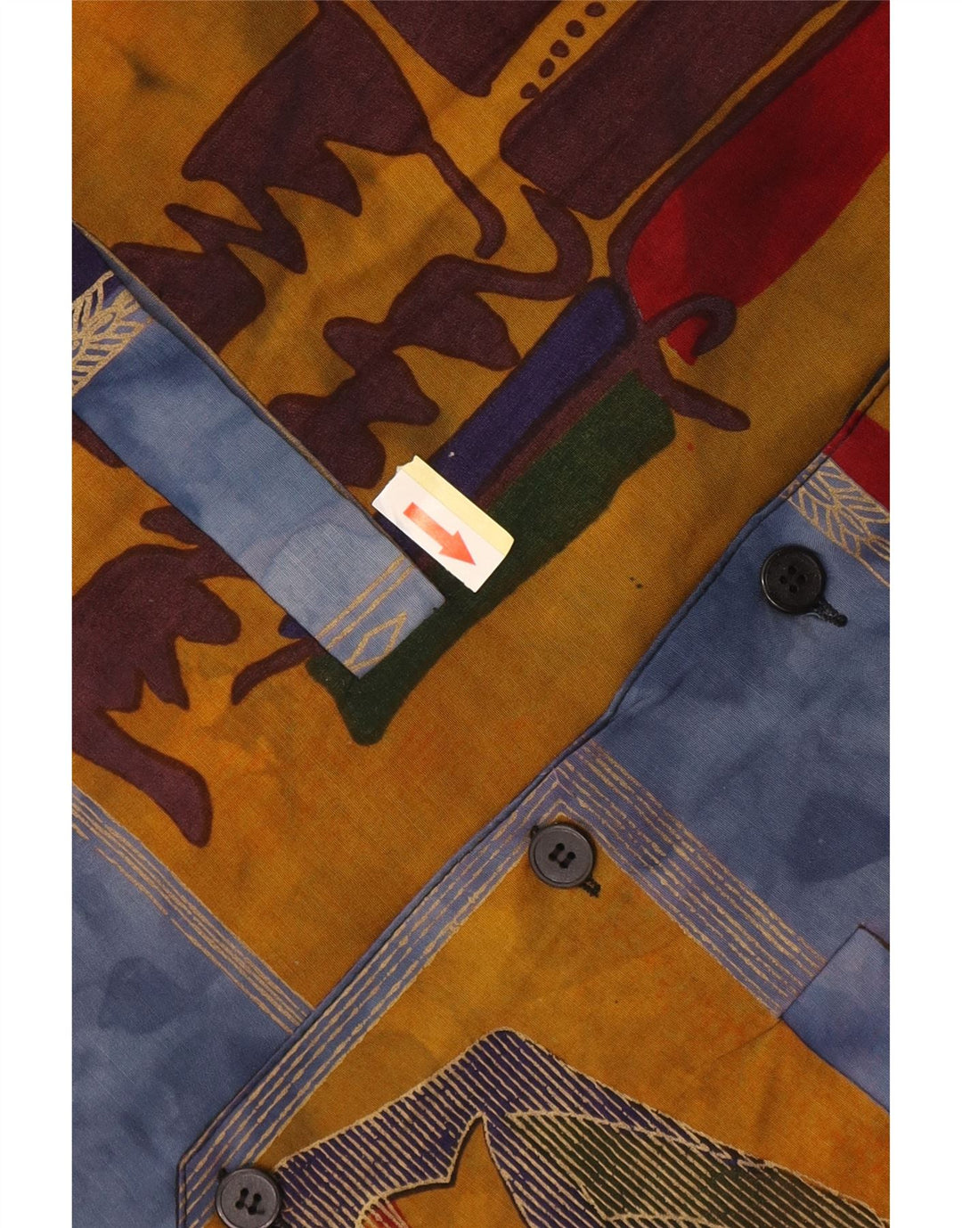 Vintage herre abstrakt mønster vest stor blå