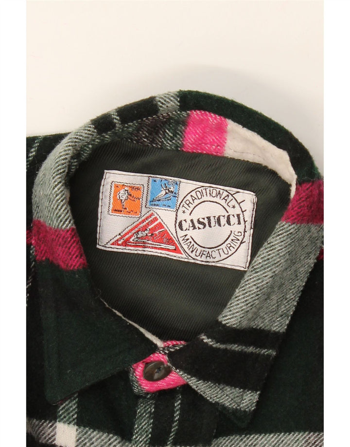 CASUCCI Mens Flannel Shirt Small Green Check Vintage Casucci and Second-Hand Casucci from Messina Hembry 