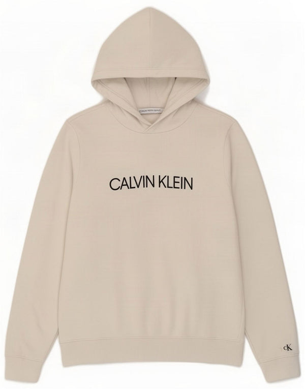 Calvin Klein Jeans Drenge Grafisk Hoodie Jumper 11-12 År Hvid Bomuld